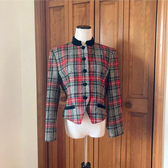 Vintage Pendleton Wool Plaid Blazer, Size 10P - Picture 1 of 5